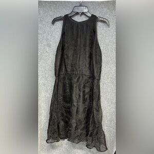 Heidi Weisel Mixit black window pane lined sleeveless dress size 14